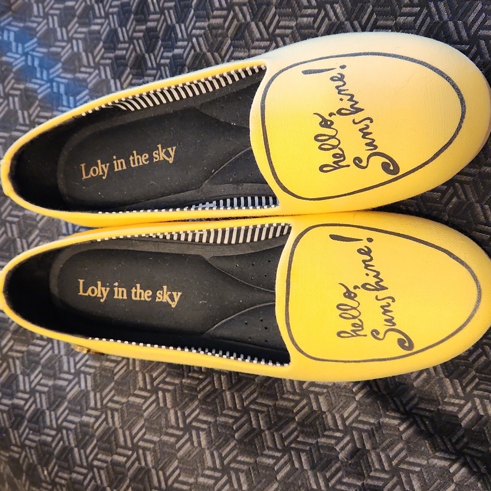 NWOT Zappos Loly in the sky Sonia yellow woven shoes